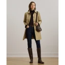 Lauren Ralph Lauren Hooded Cotton-Blend Balmacaan Coat Beige S