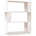 vidaXL Bokhylle/romdeler hvit 80x25x101 cm heltre furu