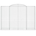 vidaXL Gabionkurv buet 300x50x200/220 cm galvanisert jern