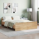 vidaXL Sengeramme med hode- og fotgavl sonoma eik 135x190 cm 8721012157477