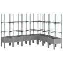 Plantekasse med espalier lysegrå 200x160x142,5 cm PP