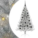  Kunstig Forhåndsopplyst Juletre med 150 LED sølv 150 cm PET
