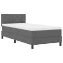  Box Spring seng med madrass Mørkegrå 100x200 cm Stoff