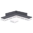  Hagesofagruppe med puter 8 deler furu hvit 3096329