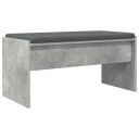 vidaXL Gangbenk med pute Betonggrå 83 x 38 x 40 cm