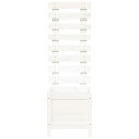 Hageplantekasse med stativ hvit 39x39,5x114 cm heltre furu