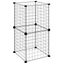 Vidaxl Dyrebur 8 Paneler Med Dør Svart 35X35 cm Stål