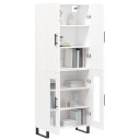 vidaXL Highboard hvit 69,5x34x180 cm konstruert tre 8720845410049