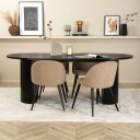 Spisegruppe Venture Home Bianca med 4 Valentina Sort Stitcthes Stoler