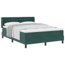  Box Spring seng med madrass Mørkegrønn 140x190 cm Sammet