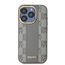 DKNY Beige MagSafe iPhone 15 Pro Max Skinnetui med Rutete Mønster