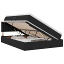  Seng med lagring og madrass Svart 140 x 190 cm Konstruert tre
