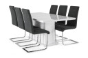 Spisegruppe Griffith Forlengningsbar 180 cm med 6 Jack Stole   Hvit|Grå|Krom