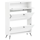 vidaXL Sko Skap BREDA 78 x 24 x 103 cm Konstruert tre Høgglans hvit