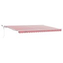  Innvendbar Markise Rød og Hvit 450 × 350 cm Stoff og Metall