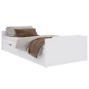 vidaXL Sengeramme med skuffer hvit heltre furu 90x200 cm