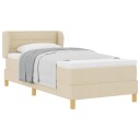  Rammemadrass med madrass kremfarget 100x200 cm stoff
