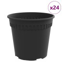 vidaXL Rund Blomsterpotte 24 pcs Svart Ø 17 x 14 cm Plast