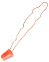 Neon Orange Shotglass med Perlekjede