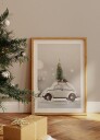 Toy White Car with Christmas Tree Plakat Plakat / 50x70cm