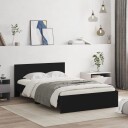 vidaXL Sengeramme med hodegavl svart 120x200 cm 8721012247086