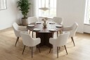 Edda spisegruppe rund 130 cm valnøtt med 6 Filippa spisestoler   Valnøtt