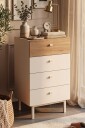 Kommode Hanah Home Luke 47,9 x 80,1 x 36,8 cm Sand eik   Sand og eik