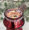 Telysholder rød "diamant" bånd