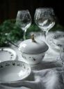 Wik & Walsøe Julemorgen sauseterrin 14 cm i hvitt porselen