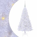  Kunstig juletre med 150 LED med stativ Hvit 120 cm PVC og stål