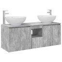 vidaXL Baderomsskapsett 3 stk. Betonggrå 49,5 x 44,5 x 65 cm