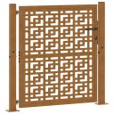 Hageport 105x105 cm oksidert stål kryssdesign
