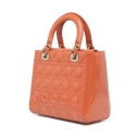Dior Medium Patent Cannage Lady Dior Orange