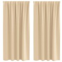  Gardiner med gardiner 2 pcs Krem 175x140cm Polyester
