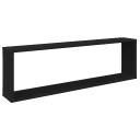 vidaXL Vegghyller kubeformet 4 stk svart 100x15x30 cm sponplate