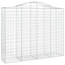 vidaXL Gabionkurver buede 7 stk 200x50x160/180 cm galvanisert jern