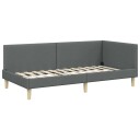  Hjørnesengramme Mørke grå 90 x 200 cm Stoff og Konstruert tre