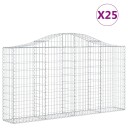 vidaXL Gabionkurver buede 25 stk 200x30x100/120 cm galvanisert jern
