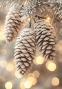 Frosted Pine Cones Christmas Decoration Plakat Plakat / 100x150cm