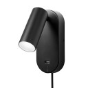Nielsen Light Ego vegglampe dimbar m/ USB - Svart