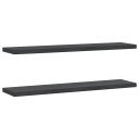 Vegghyller 2 stk 100x23,5x3 cm svart rustfritt stål