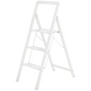 Trinnstige med 3 trinn, anti-skli sammenleggbart trinn med håndtak, last opp til 150 kg, lett aluminiumsstige, 66,3 x 41,5 x 104