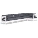  Hagesofagruppe med puter 6 deler furu hvit 3096395