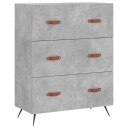 vidaXL Kommode betonggrå 69,5x34x90 cm konstruert tre