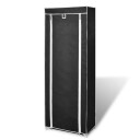 vidaXL Skoskap i stoff med trekk 57 x 29 x 162 cm svart