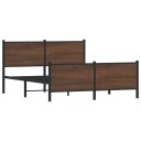  Sengeramme i metall med hode- og fotgavl brun eik 140x190 cm 3301369