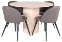 Venture Design Bianca & Velvet spisegruppe Grå/whitewash 4 stoler & bord 110 cm