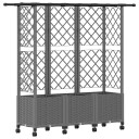 vidaXL Hevet Bed med Trellis og Tak Lysegrå 163,5 x 40 x 142 cm PP