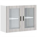  Veggmontert kjøkkenskap med glassdør Porto grå sonoma 8721158424396