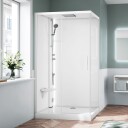 Novellini Glax 1 2.0 2P+F Steam Dusjkabinett Hvit / 120x90cm Venstre Klart Glass